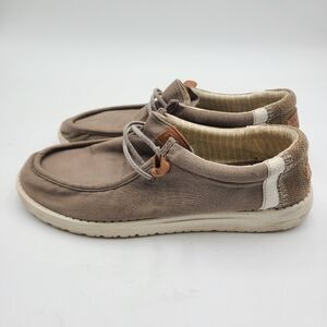 B4 Hey Dude Wally Everyday Essentials Hemp Shoes Mens Size 11 Brown Slip On